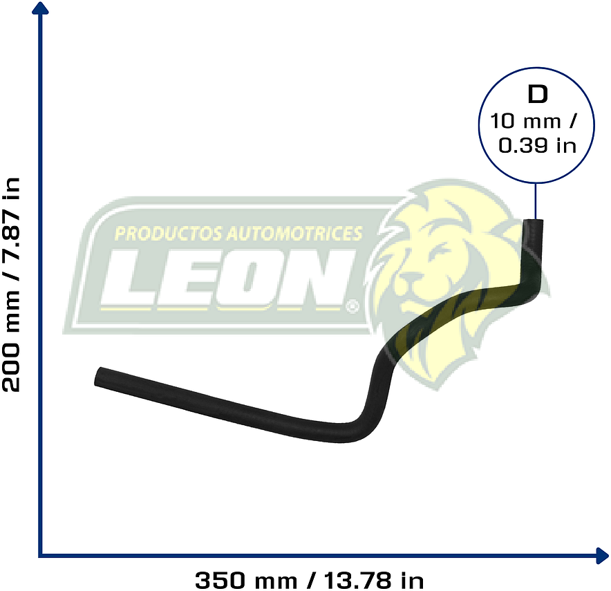 MANGUERA RENAULT KANGOO L4 1.6L 04-17 (8200024012) Ø: 10 mm, L: 240x200 mm, LONGITUD: 560 mm