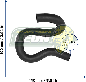 MANGUERA RENAULT MEGANE I L4 2.0L 01-03, M. BENZ L4 2.0 01-03 (7700840246) (BOMBA DE D.H. A DEPOSITO) Ø: 15 mm, L: 130x140 mm, LONGITUD: 380 mm