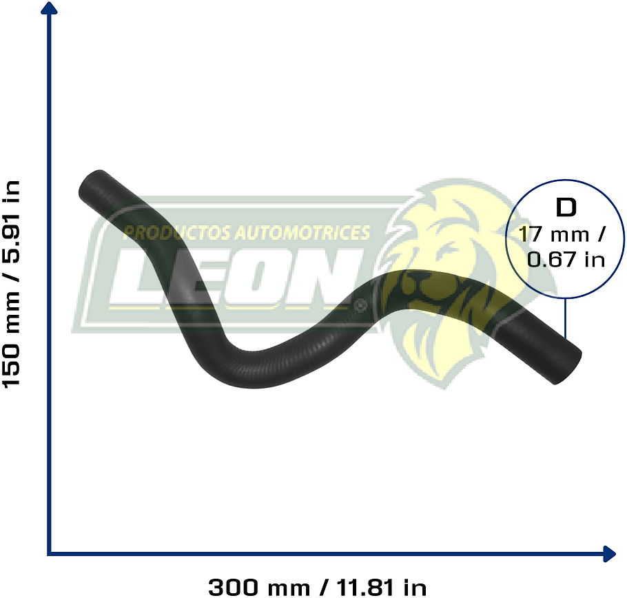 MANGUERA CALEFACCION HYUNDAI ACCENT 1.6L 18-20, KIA RIO 1.6L 18-20 (97311H5000) Ø: 17 mm, L: 150x300 mm, LONGITUD: 440 mm