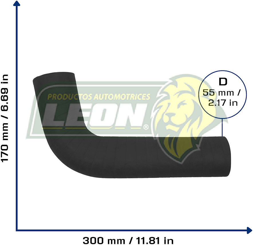 MANGUERA CODO UNIVERSAL Ø: 52 mm, L: 160x300 mm, LONGITUD: 420 mm