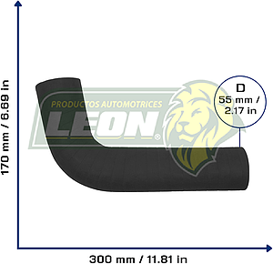 MANGUERA CODO UNIVERSAL Ø: 52 mm, L: 160x300 mm, LONGITUD: 420 mm