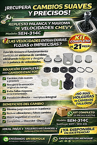 REPUESTO PALANCA Y MAROMA VELOCIDADES CHEVY COMPLETO C/SINCRONIZADOR (VARILLAJE) (21 pzas.) HO599C