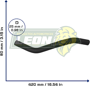 MANGUERA RAD INF. HONDA CIVIC 1.7L 01-05, ACURA EL L4 1.7L 03-05 (19502PLD000) Ø: 26 mm, L: 100x400 mm, LONGITUD: 470 mm