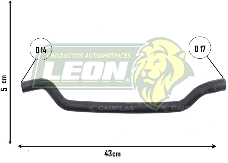 MANGUERA ENTRADA CALEFACCION G.M. GROOVE L4 1.5L 24-25 (23595236) Ø: 14x17 mm, L: 50x430 mm