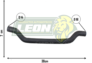 MANGUERA CALEFACCION ENTRADA G.M. AVEO L4 1.5L 24-26 (23733006) Ø: 14X18 mm, L: 70x380 mm