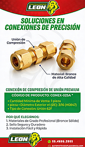 CONEXION COMPRESION UNION (62F) ØE DE TUBO: 3/8 HO847C