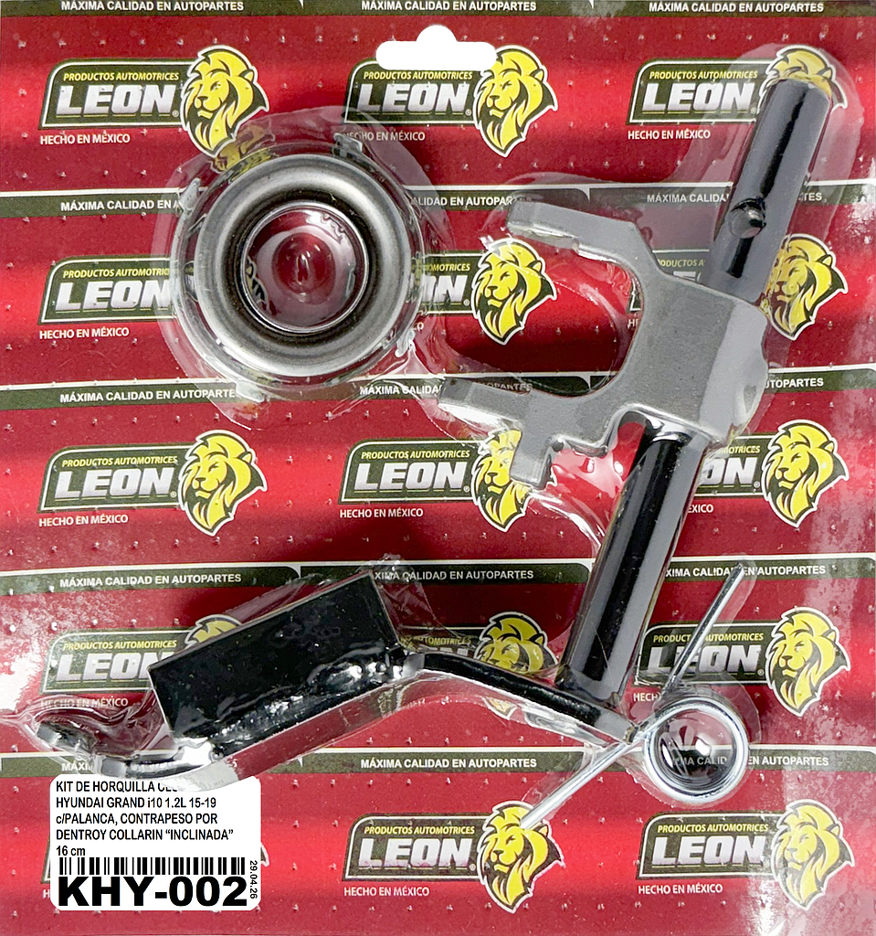 KIT DE HORQUILLA CLUTCH HYUNDAI  GRAND i10 1.2L 15-19 (MAROMA 16 cm, CONTRAPESO POR DENTRO, COLLARIN Y RESORTE) (41430-02565)