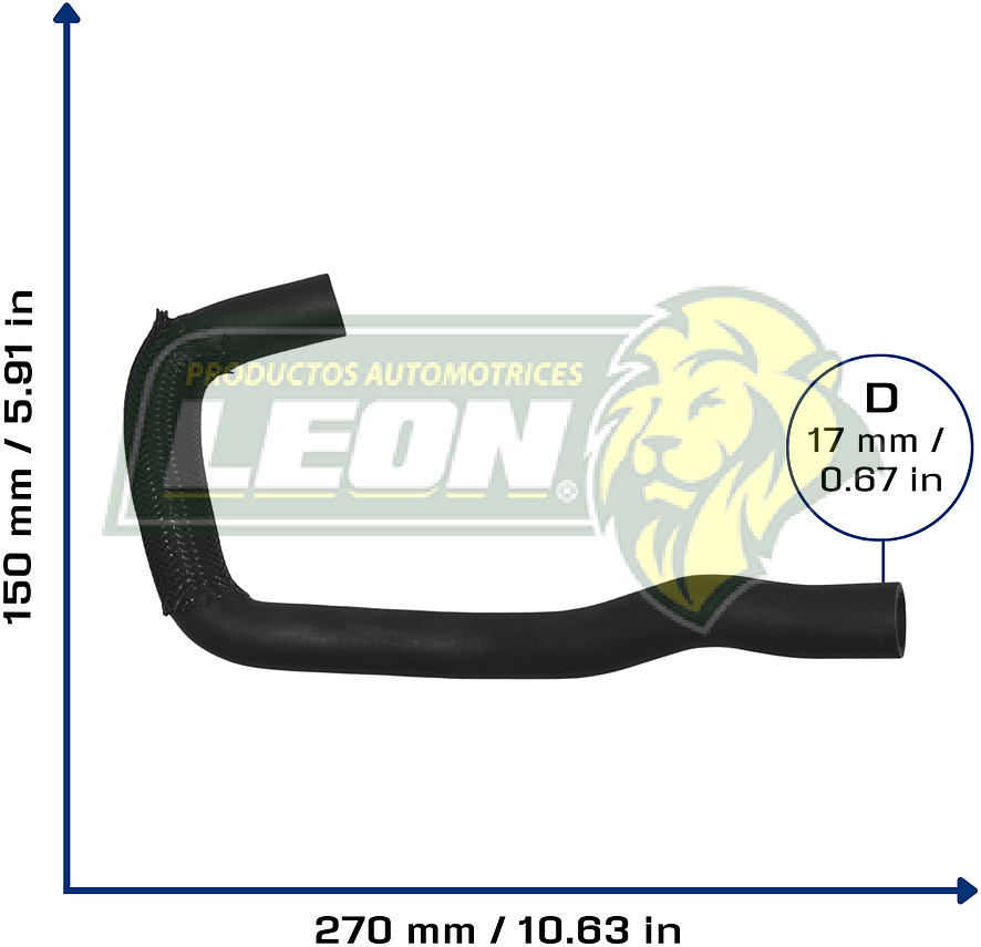 MANGUERA PASO NISSAN D21 V5 3.0L 90-95, PATHFINDER V6 3.0L 90-95 Ø: 19 mm, L: 150x300 mm