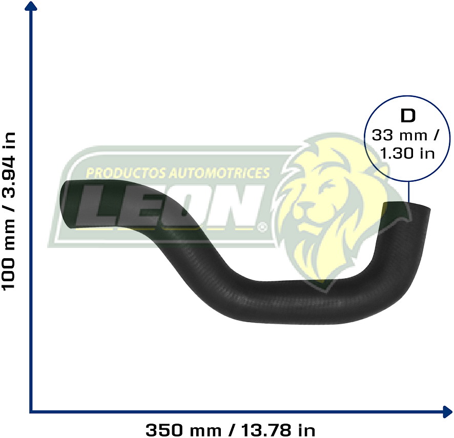 MANGUERA RAD. SUP. SUZUKI SX4 L4 2.0L 07-13 (1785254L00, 1785280J00) Ø: 33 mm, L: 100x350 mm, LONGITUD: 500 mm