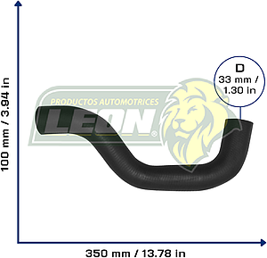 MANGUERA RAD. SUP. SUZUKI SX4 L4 2.0L 07-13 (1785254L00, 1785280J00) Ø: 33 mm, L: 100x350 mm, LONGITUD: 500 mm