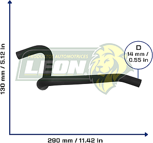 MANGUERA CALEFACCION SALIDA FORD FIESTA L4 1.6L 01-02, COURIER L4 1.6L 01-12 (XS618K580BA) Ø: 15 mm, L: 130x300 mm, LONGITUD: 430 mm