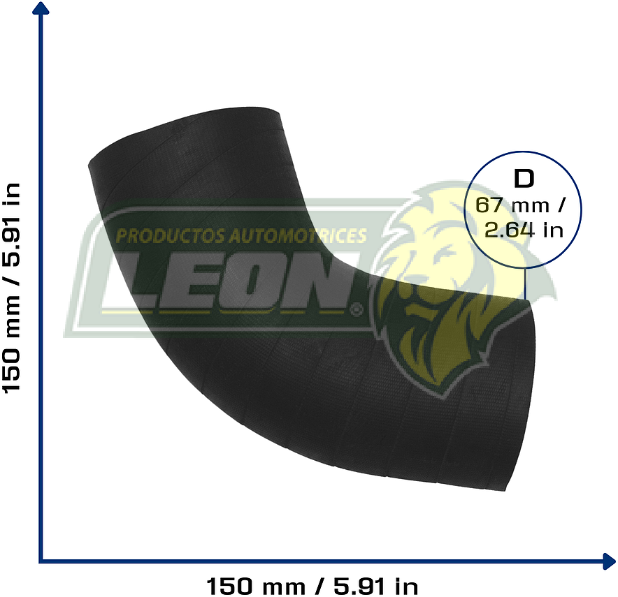 MANGUERA RAD. INF. HD DINA D631 79-86 Ø: 55 mm, L: 150x110 mm, LONGITUD: 300 mm