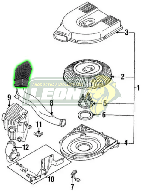 MANGUERA TOMA DE AIRE NISSAN PK-UP D21 2.4L 94-08, NP300 2.4L 09-15 (STAR 5099, ML-19417)