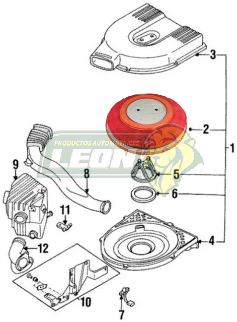 FILTRO AIRE PK-UP 2.4L 93-10, D21, NP300 11-13, URVAN 00-01, X-TERRA 00-06, FRONTIER 98-07, PATHFINDER 94-97 “PLATILLO GRANDE”