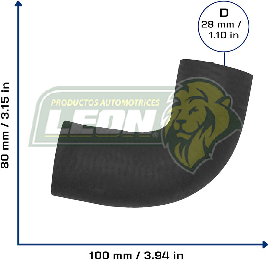 MANGUERA REFRIG. NISSAN D21 V6 3.0L 90-95, PATHFINDER V6 3.0L 90-95 Ø: 27 mm, L: 70x90 mm, LONGITUD: 140 mm