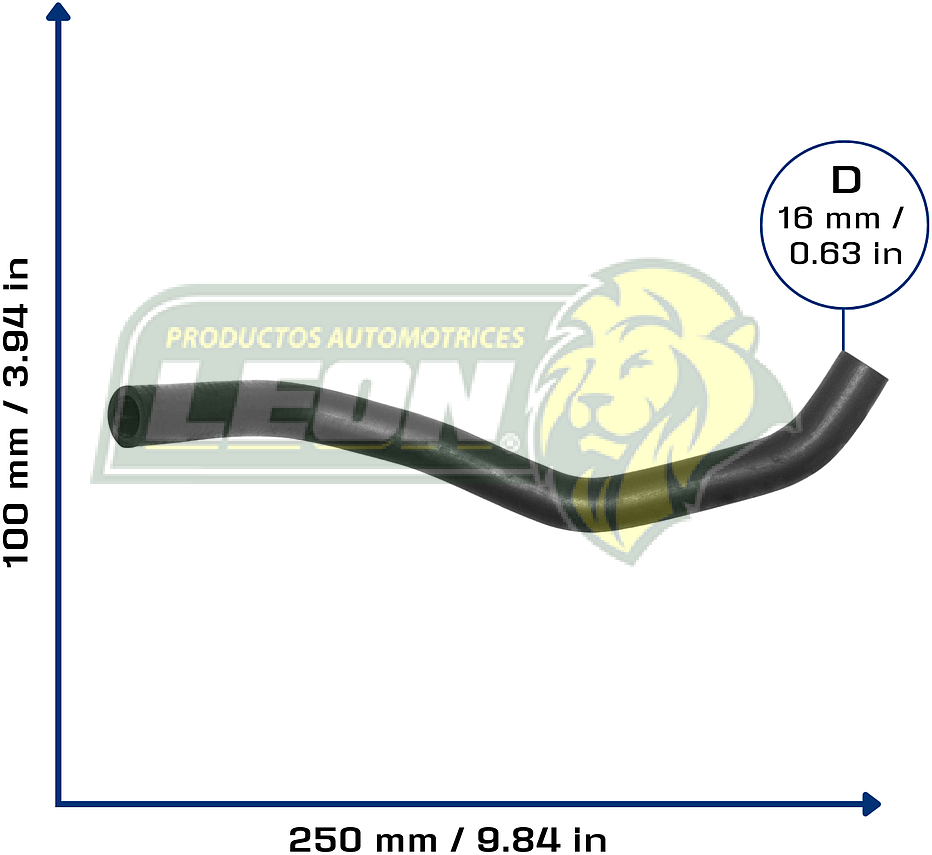 MANGUERA CALEFACCION HONDA CRV L4 2.4L 02-06 (VALVULA A MULTIPLE) (79721S9A00) Ø: 16 mm, L: 100x250 mm, LONGITUD: 390 mm