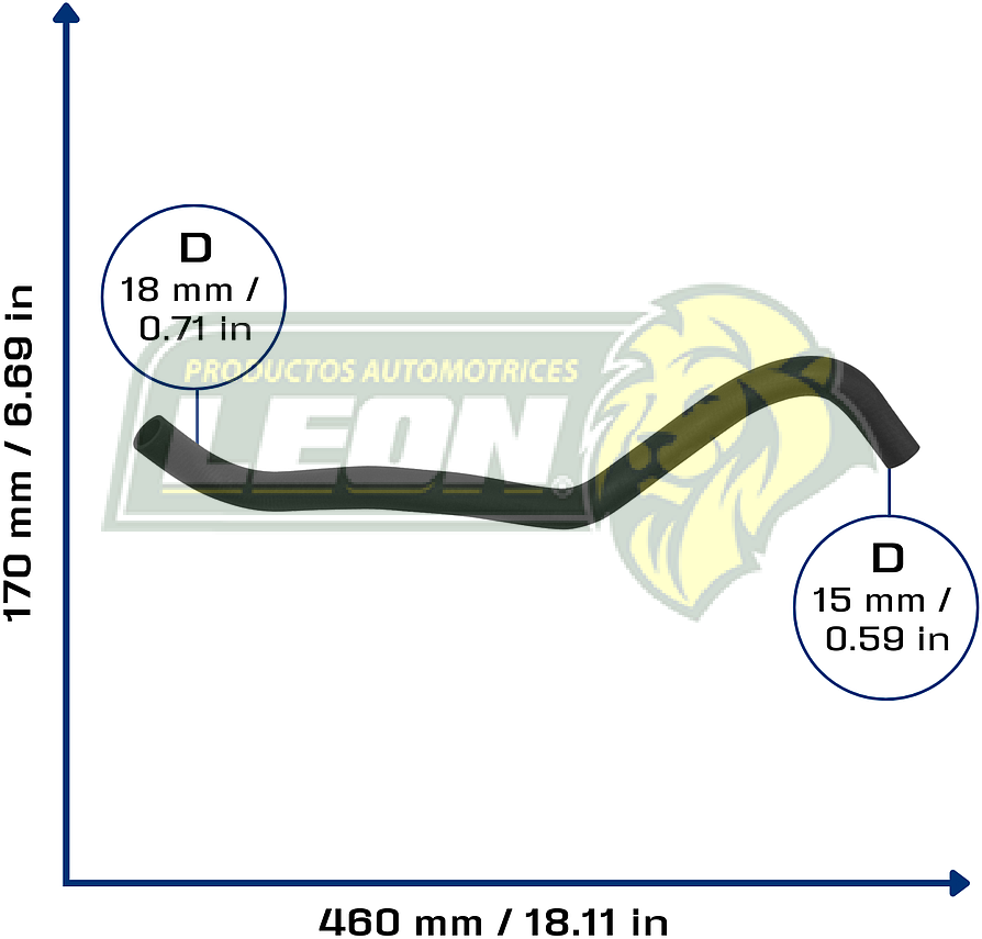 MANGUERA CALEFACTOR HONDA CRV L4 2.4L 04-06 (A MOTOR) (79725S9A00) Ø: 15x18 mm, L: 100x450 mm, LONGITUD: 550 mm