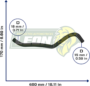 MANGUERA CALEFACTOR HONDA CRV L4 2.4L 04-06 (A MOTOR) (79725S9A00) Ø: 15x18 mm, L: 100x450 mm, LONGITUD: 550 mm