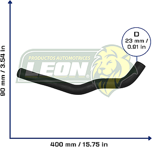 MANGUERA RAD. SUP. HONDA FIT L4 1.5L 06-08 (TOMA DE LLENADO A MOTOR) (19501RMEA00) Ø: 26 mm, L: 100x410 mm, LONGITUD: 430 mm