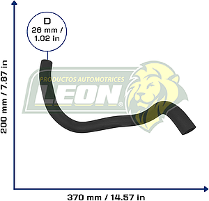 MANGUERA RAD. INF. HONDA FIT L4 1.5L 06-08 (19502RMEA00) Ø: 26 mm, L: 200x370 mm, LONGITUD: 680 mm