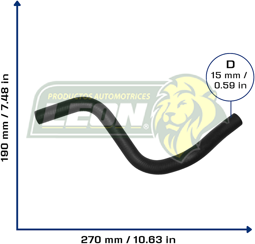 MANGUERA CALEFACTOR HONDA CRV 2.0L 99-01 (A MOTOR) (79725S10A00) Ø: 15 mm, L: 150x300 mm, LONGITUD: 450 mm