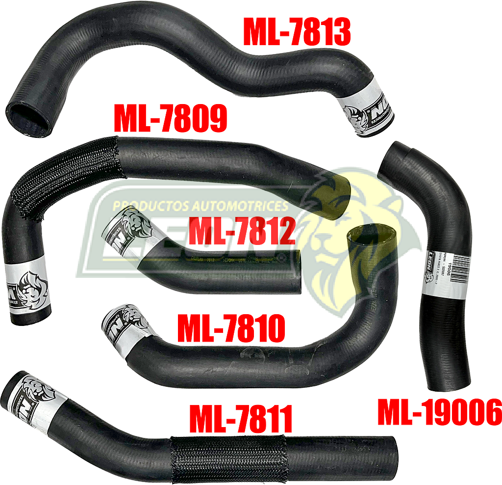MANGUERAS MOLDEADAS DE ENFRIAMIENTO TOYOTA HIACE 2.7L 07-16 (KIT c/6 pzas.) LEÓN