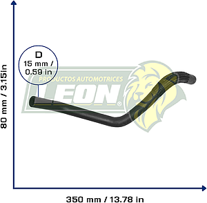 MANGUERA (521458) DE PASO REFRIGERACION NISSAN 2.4L PK-UP D21 90-08, ESTAQUITAS 98-01, FRONTIER 98-04, NP300 09-15, X-TERRA 00-04, CADILLAC 3.2L CTS 03-04, CHRYSLER 3.8L PACIFICA 2006, DODGE RAM 5.9L 2500 03-09, 6.7L 07-09, 3500 03-09, 6.7L RAM 3500 07-09, 4500 08-10, 5500 08-10 (31458, 63201, 2036, CH180114)