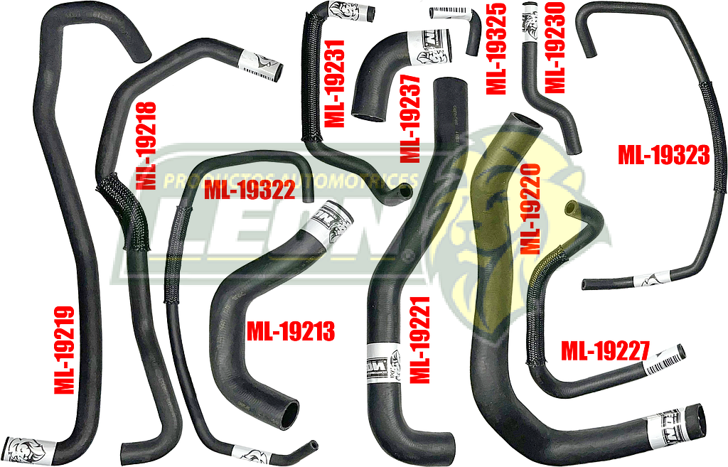 MANGUERAS MOLDEADAS DE ENFRIAMIENTO NISSAN NP300 2.5L 16-24 (KIT c/12 pzas.) LEÓN