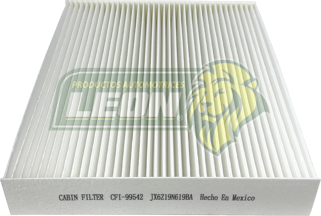 FILTRO CABINA FORD BRONCO 1.5 2.0L 26-21, ESCAPE 1.5L, 2.0, 2.5L 20-25, EXPLORER 2.3, 3.0L 20-26, MAVERICK 2.0, 2.5L 22-26, MUSTANG 21-25, LINCOLN AVIATOR 3.0L 20-25, CORSAIR 2.0, 2.5L 20-26, NAVIGATOR 3.5L 25-26  (JX6Z19N619BA, WP10019, CFI-99542, FP90, C15046, MB3B-19N619DA, P93967X)