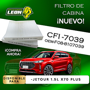 FILTRO DE CABINA JETOUR X70 PLUS 1.5L 2024
