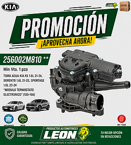 TOMA AGUA KIA K5 1.6L 21-24, SORENTO 1.6L 21-23, SPORTAGE 1.6L 23-24 “MODULO TERMOSTATO ELECTRONICO” (100-166)