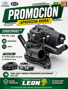TOMA AGUA HYUNDAI ACCENT 1.6L 20-22, KIA RIO 1.6L 18-23 “MODULO TERMOSTATO ELECTRONICO” (100-168)