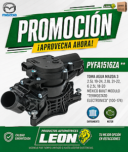 TOMA AGUA MAZDA 3 2.5L 19-24, 2.0L 21-22, 6 2.5L 18-20 MÉXICO BUILT MODULO “TERMOSTATO ELECTRONICO” (100-174)