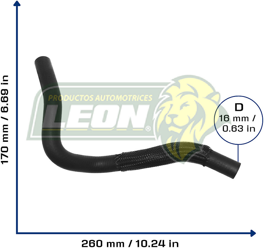 MANGUERA CALEFACCION TOYOTA YARIS L4 1.3L 04-05 (SALIDA) Ø: 16 mm, L: 200x300 mm, LONGITUD: 430 mm