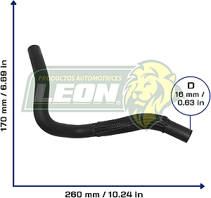MANGUERA CALEFACCION TOYOTA YARIS L4 1.3L 04-05 (SALIDA) Ø: 16 mm, L: 200x300 mm, LONGITUD: 430 mm