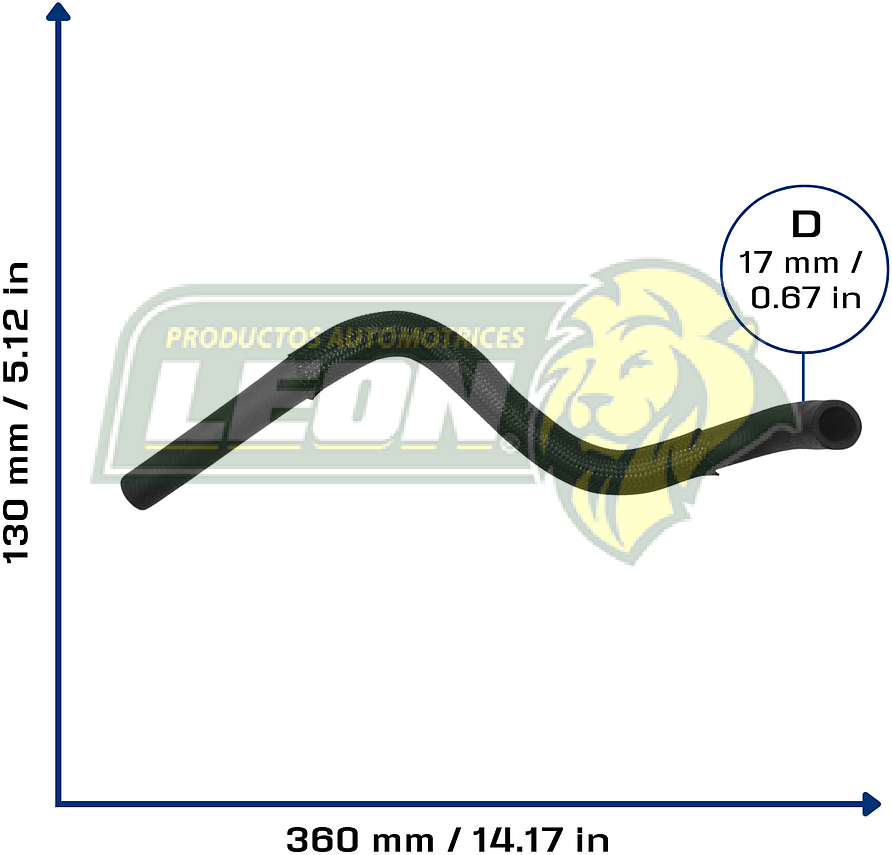 MANGUERA CALEFACCION TOYOTA YARIS L4 1.3L 04-04 (ENTRADA) Ø: 17 mm, L: 100x370 mm, LONGITUD: 540 mm