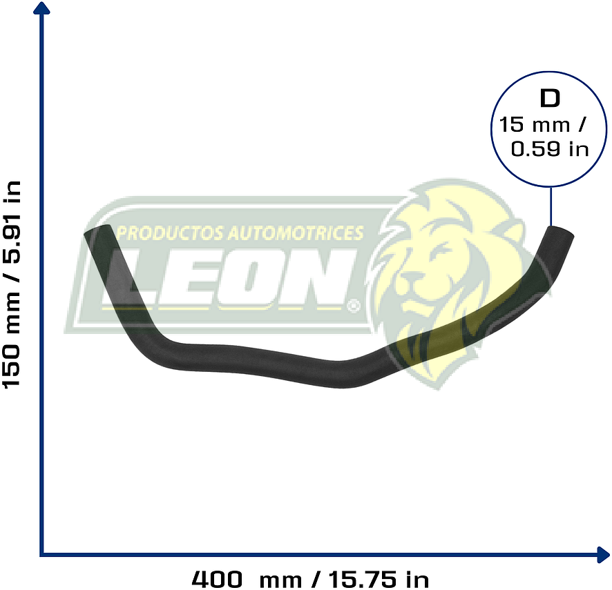 MANGUERA REFRIGERACION FORD FOCUS 2.0L 03-13 A DEPOSITO DE ANTICONGELANTE (157G8A582AJ) Ø: 15 mm, L: 150x400 mm