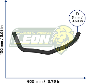 MANGUERA REFRIG. FORD FOCUS L4 2.0L 03-13 DEPOSITO DE ANTICONGELANTE (157G8A582AJ) Ø: 15 mm, L: 150x400 mm