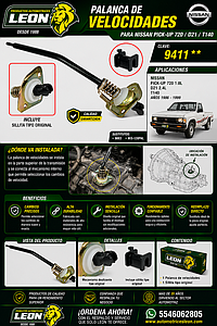 PALANCA VELOCIDADES NISSAN PK-UP 720 1.8L, D21 2.4L 86-99 T140 (HO710, 4602501G20) AHORA INCLUYE SILLITA TIPO ORIGINAL