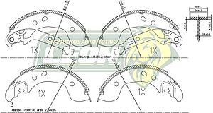 BALATA FRENO TAMBOR R.T. NISSAN MARCH 1.6L 12-26, MICRA 1.4, 1.6L 05-07, NOTE 1.6L 14-19, V-DRIVE 1.6L 20-26, VERSA 1.6, 1.8L 12-19 (S1020) DYNAMIK