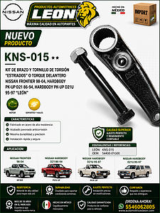 KIT DE BRAZO Y TORNILLO DE TORSION “ESTRIADOS” o TORQUE DELANTERO NISSAN FRONTIER 98-04, HARDBODY PK-UP D21 86-94, HARDBODY PK-UP D21U 95-97 “LEÓN”