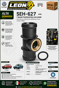 T BULBO TEMPERATURA VW CARIBE Ø: 33-34 mm, ROSCA DE LATON 22x1.5 mm (CON O-RING)