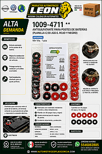 ANTISULFATANTE PARA POSTES DE BATERIAS (PLANILLA C/30 JGO.s. ROJO Y NEGRO)