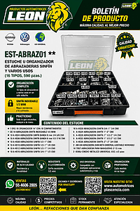 ESTUCHE u ORGANIZADOR DE ABRAZADERAS SINFÍN Y VARIOS USOS (16 TIPOS, 590 pzas.)
