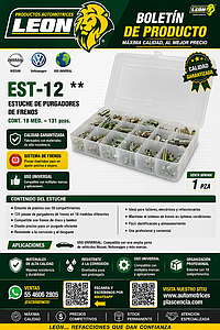 ESTUCHE DE PURGADORES DE FRENOS CONT. 18 MED. = 131 pzas.