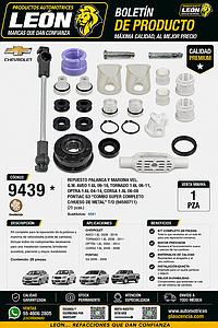 REPUESTO PALANCA Y MAROMA VEL. G.M. AVEO 1.6L 09-18, TORNADO 1.6L 06-11, OPTRA 1.6L 04-14, CORSA 1.8L 06-08 PONTIAC G3 “COMBO SUPER COMPLETO C/HUESO DE METAL” T/O (94580711) (29 pzas.)