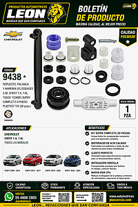 REPUESTO PALANCA Y MAROMA VEL. G.M. CHEVY 1.4, 1.6L TODOS “COMBO SUPER COMPLETO C/HUESO PLASTICO” T/O (28 pzas.)