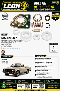 REPUESTO PALANCA VEL. NISSAN PK-UP 720 78-93 BASE METALICA (11 pzas.) HO598C