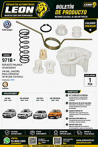 REPUESTO PALANCA VEL. VW GOL, SAVEIRO, POLO, CROSSFOX 09-18 (JGO. c/9 pzas.)