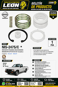 REPUESTO PALANCA VEL. NISSAN PK-UP 94-03 D21 (6 pzas.)